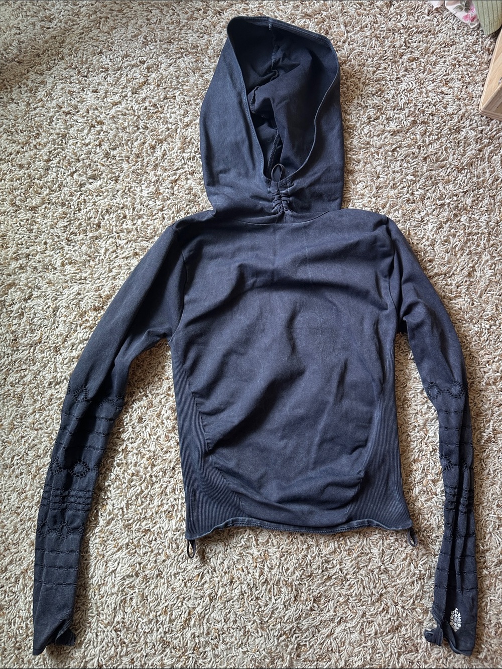 FP Movement Good Karma Hoodie Washed Black XS/S EUC